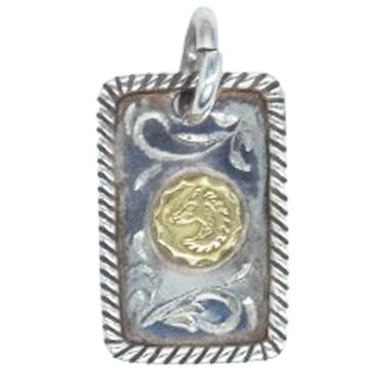 TADY&KING タディアンドキング GPウルフ K18 縄目プレート アラベスク ネックレス トップ シルバー系【中古】