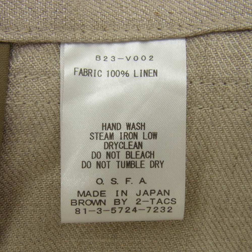 ブラウンバイツータックス 20SS B23-V002 SEED IT VEST リネンベスト ベージュ系【中古】