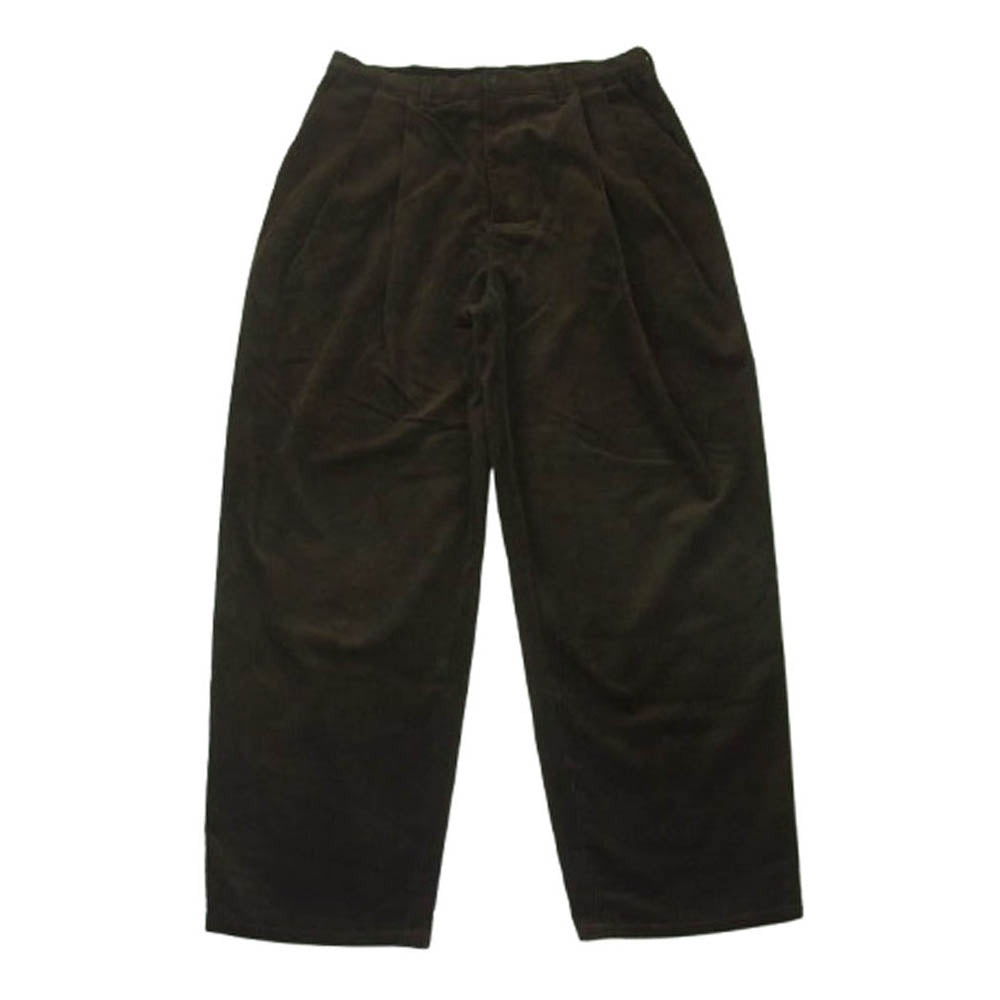 CAMIEL FORTGENS カミエルフォートへンス 21AW 2タック ワイド テーパード コーデュロイ パンツ ダークブラウン系 M【中古】