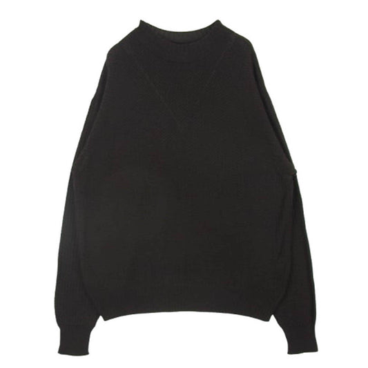 HOMME PLISSE ISSEY MIYAKE オム プリッセ イッセイミヤケ 24SS HP41KN330 COMMON KNIT リリヤン編み コットン モックネック 長袖 ニット ダークブラウン系 サイズ表記なし【中古】