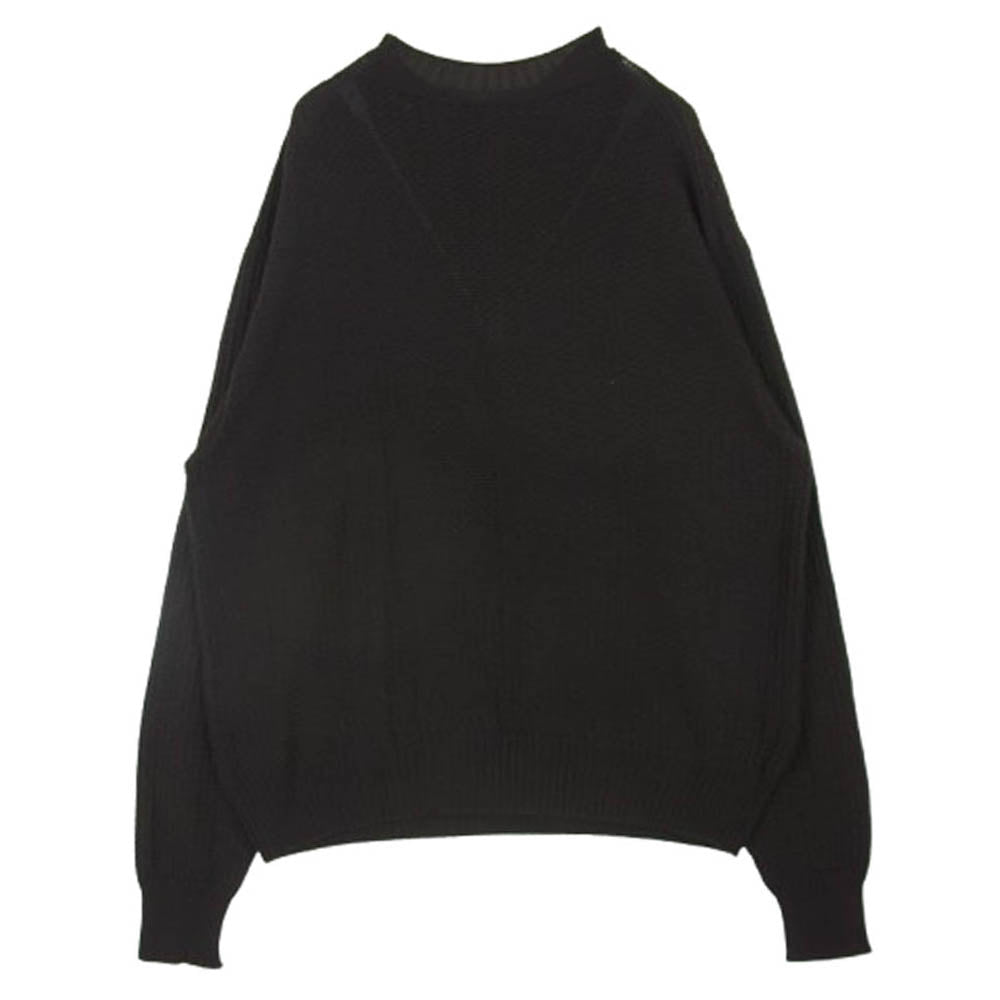 HOMME PLISSE ISSEY MIYAKE オム プリッセ イッセイミヤケ 24SS HP41KN330 COMMON KNIT リリヤン編み コットン モックネック 長袖 ニット ダークブラウン系 サイズ表記なし【中古】