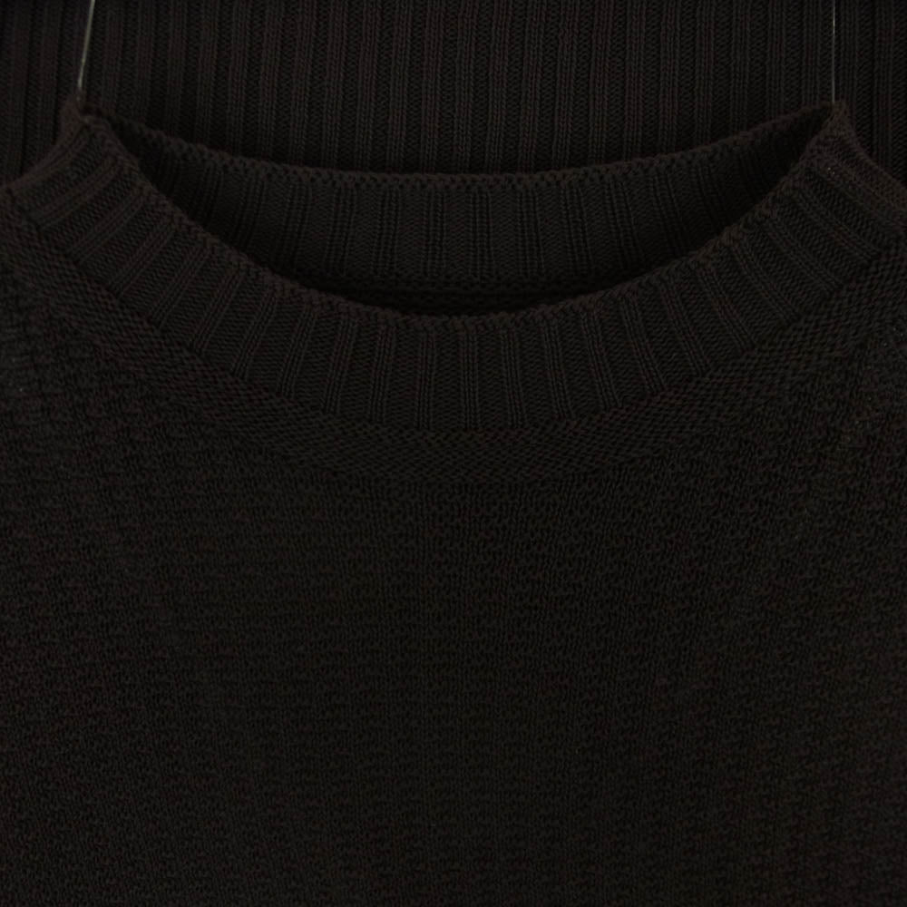 HOMME PLISSE ISSEY MIYAKE オム プリッセ イッセイミヤケ 24SS HP41KN330 COMMON KNIT リリヤン編み コットン モックネック 長袖 ニット ダークブラウン系 サイズ表記なし【中古】