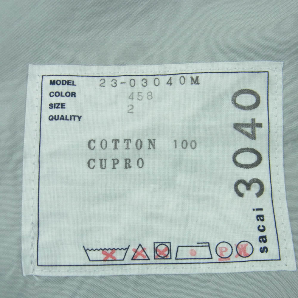 Sacai サカイ 23SS 23-03040M Thomas Mason トーマスメイソン Cotton Poplin Pants ストライプ コットン パンツ ブルー系 ホワイト系 458 2【中古】