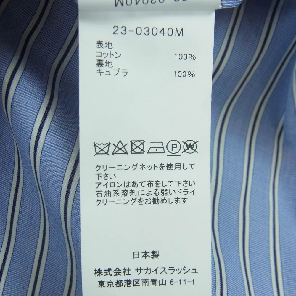 Sacai サカイ 23SS 23-03040M Thomas Mason トーマスメイソン Cotton Poplin Pants ストライプ コットン パンツ ブルー系 ホワイト系 458 2【中古】