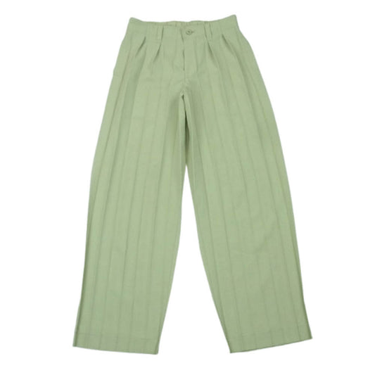 HOMME PLISSE ISSEY MIYAKE オム プリッセ イッセイミヤケ 24SS HP41FF286 EDGE ENSEMBLE アコーディオン プリーツ ストレート 袴 パンツ ライトグリーン系 2【中古】