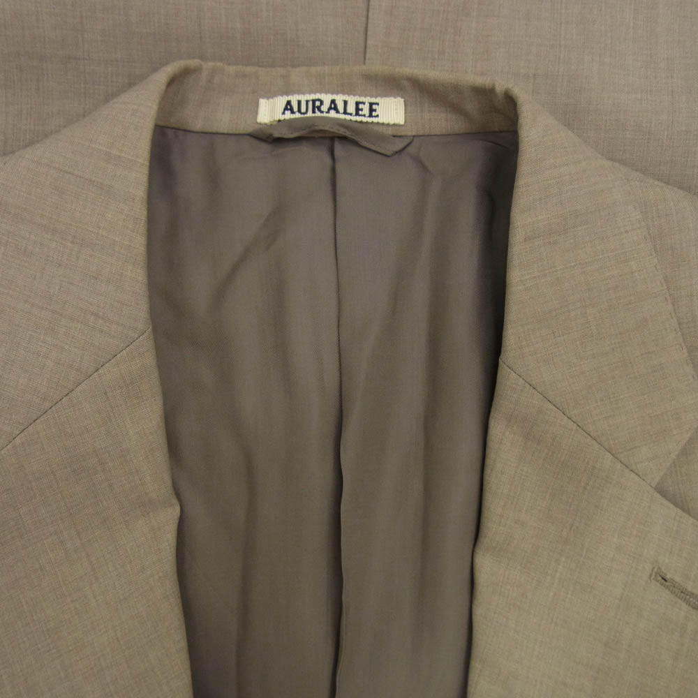 AURALEE オーラリー 21SS A21SJ01WH WASHABLE WOOL TROPICAL JACKET ウォッシャブル ウール トロピカル テーラードジャケット ブラウン系 4【中古】