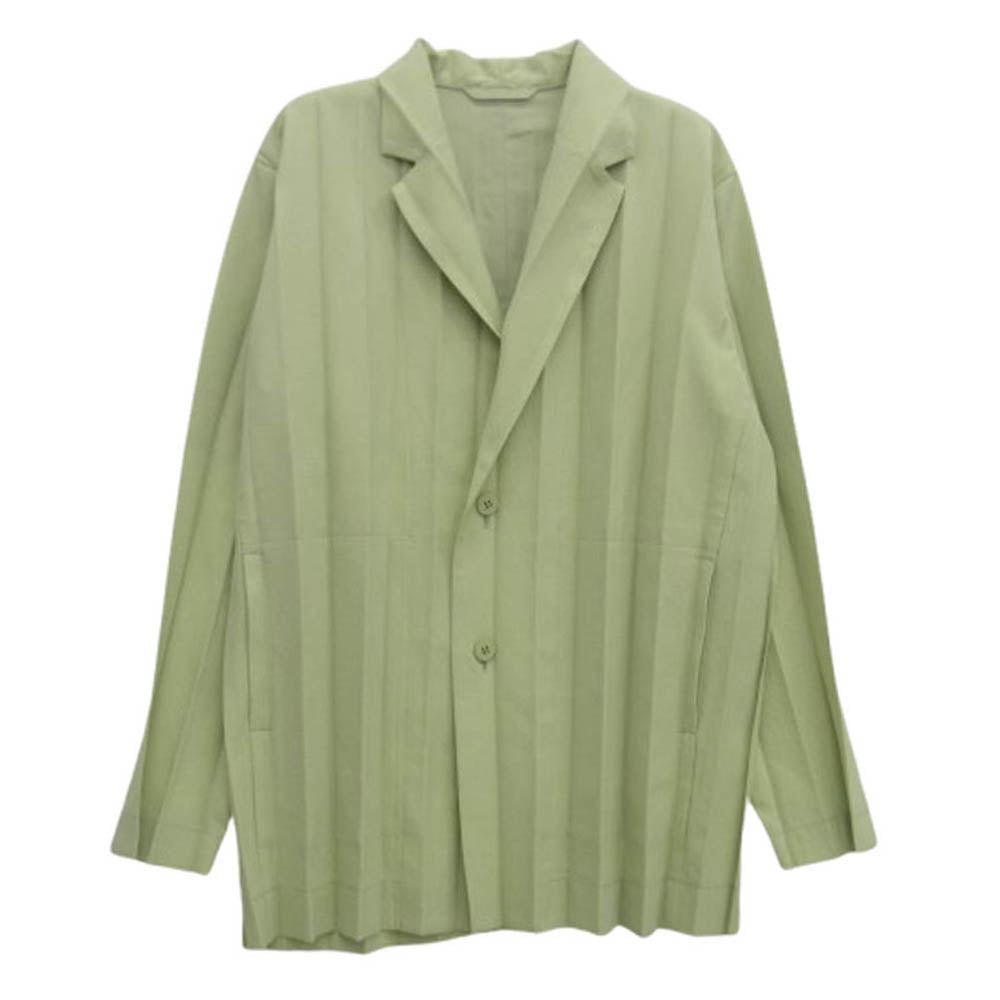 HOMME PLISSE ISSEY MIYAKE オム プリッセ イッセイミヤケ 24SS HP41FD285 EDGE ENSEMBLE アコーディオンプリーツ ジャケット ライトグリーン系 2【中古】
