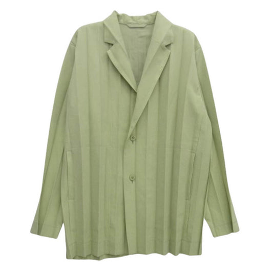HOMME PLISSE ISSEY MIYAKE オム プリッセ イッセイミヤケ 24SS HP41FD285 EDGE ENSEMBLE アコーディオンプリーツ ジャケット ライトグリーン系 2【中古】