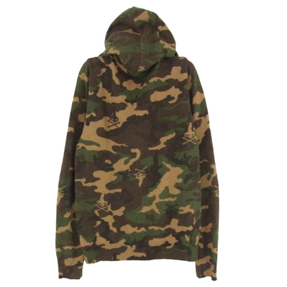 HYSTERIC GLAMOUR ヒステリックグラマー 0104ND07 アンゴラ混 カモフラ フルジップ パーカー カーキ系 F【中古】