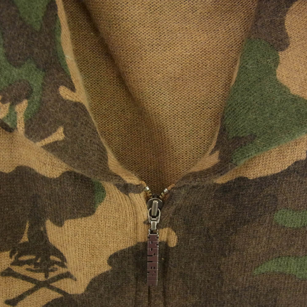 HYSTERIC GLAMOUR ヒステリックグラマー 0104ND07 アンゴラ混 カモフラ フルジップ パーカー カーキ系 F【中古】