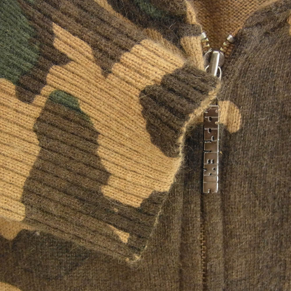 HYSTERIC GLAMOUR ヒステリックグラマー 0104ND07 アンゴラ混 カモフラ フルジップ パーカー カーキ系 F【中古】