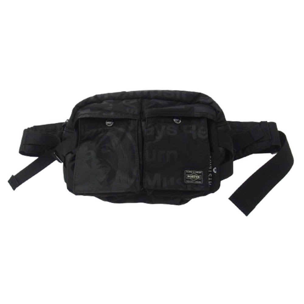 HYSTERIC GLAMOUR ヒステリックグラマー PORTER ポーター WAIST BAG ウエストバッグ ボディバッグ ブラック系【美品】【中古】