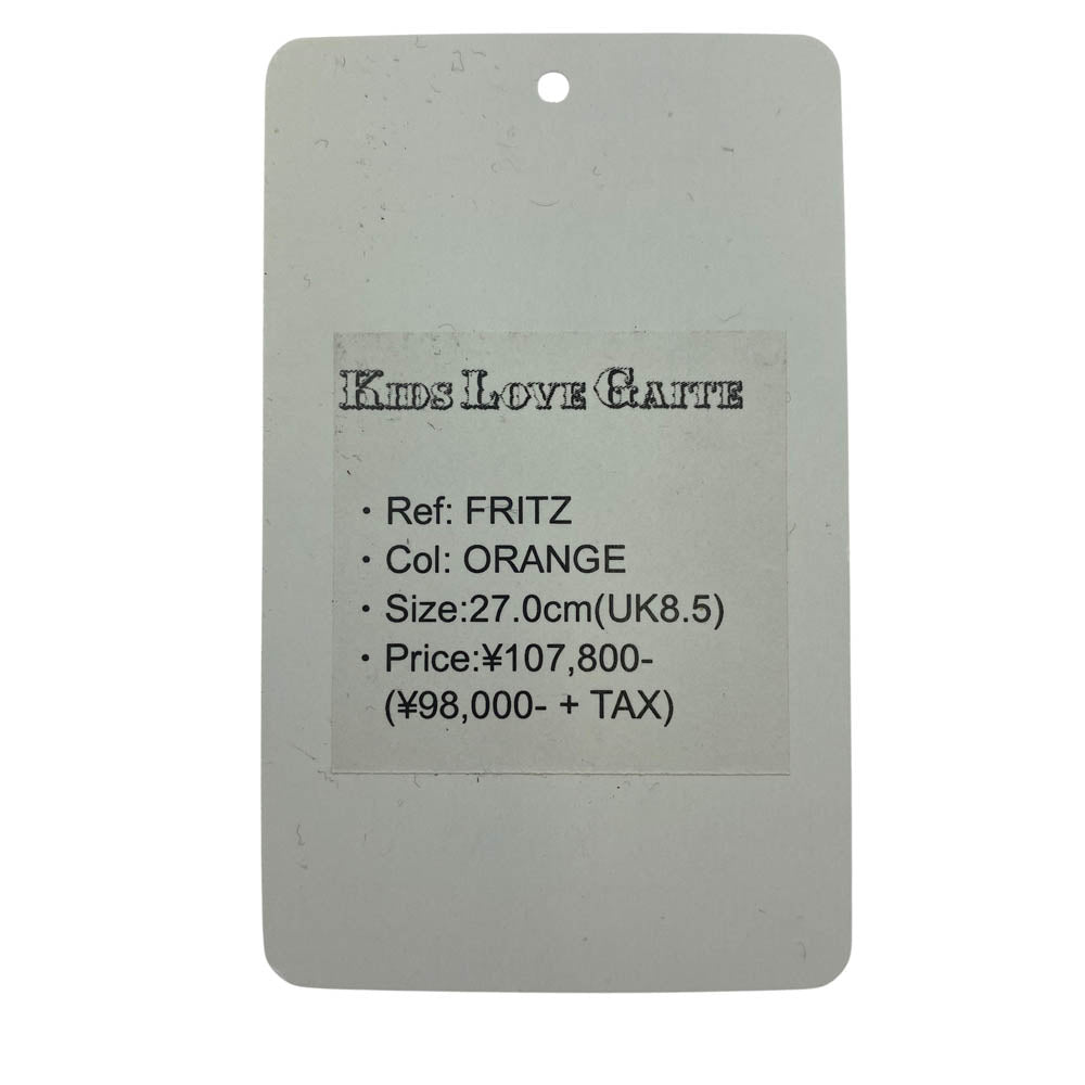 キッズラブゲイト FRITZ ストレートチップ レザー ラバーソール シューズ オレンジ オレンジ系 UK8.5(27cm)【新古品】【未使用】【中古】