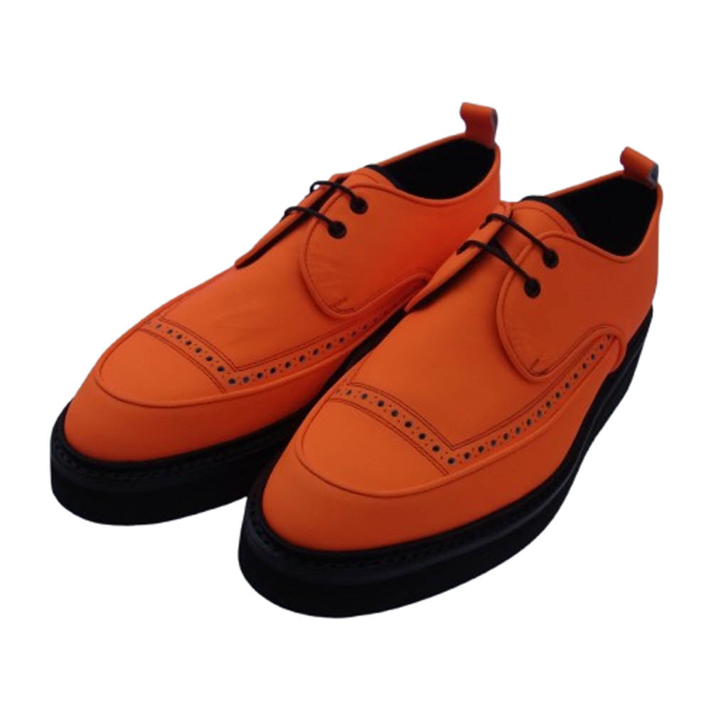 キッズラブゲイト TOM ポインテッドトゥ VIBRAM社製 ビブラム EVスポンジソール レザー シューズ オレンジ オレンジ系 ブラック系 UK8.5(27cm)【新古品】【未使用】【中古】