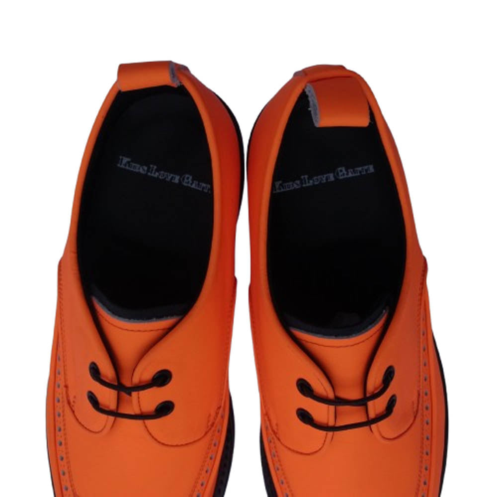 キッズラブゲイト TOM ポインテッドトゥ VIBRAM社製 ビブラム EVスポンジソール レザー シューズ オレンジ オレンジ系 ブラック系 UK8.5(27cm)【新古品】【未使用】【中古】