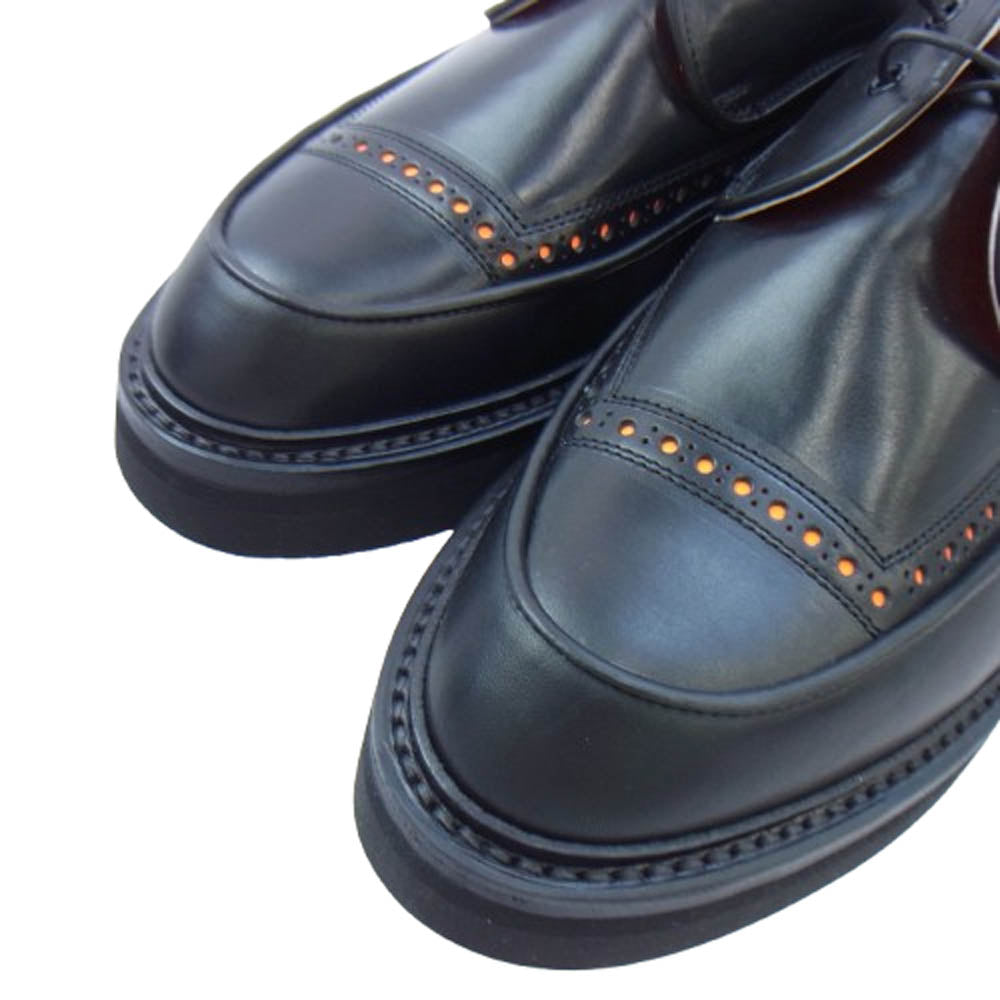 キッズラブゲイト TOM ポインテッドトゥ VIBRAM社製 ビブラム EVスポンジソール レザー シューズ ブラック ブラック系 オレンジ系 UK8.5(27cm)【新古品】【未使用】【中古】