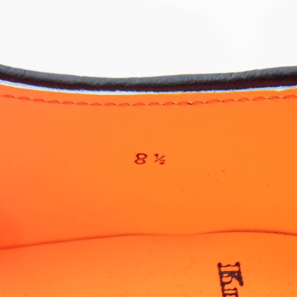 キッズラブゲイト TOM ポインテッドトゥ VIBRAM社製 ビブラム EVスポンジソール レザー シューズ ブラック ブラック系 オレンジ系 UK8.5(27cm)【新古品】【未使用】【中古】