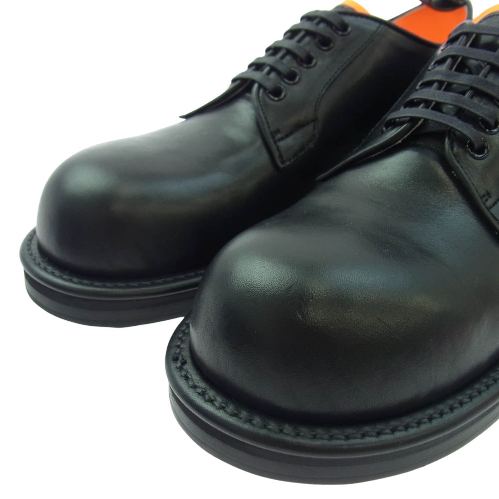 キッズラブゲイト WALT2 外羽根 レースアップ レザー シューズ ブラック系 UK8.5(27cm)【新古品】【未使用】【中古】