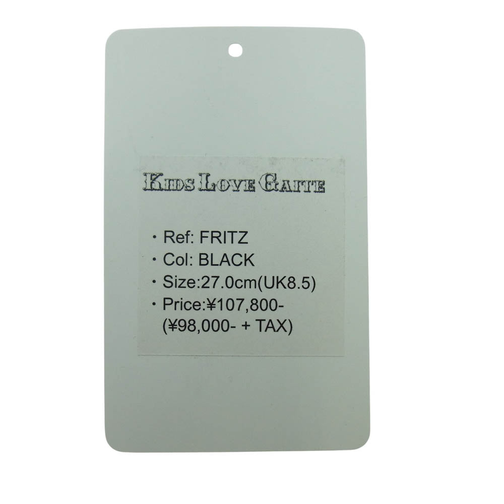 キッズラブゲイト FRITZ ストレートチップ レザー ラバーソール シューズ ブラック ブラック系 UK8.5(27cm)【新古品】【未使用】【中古】