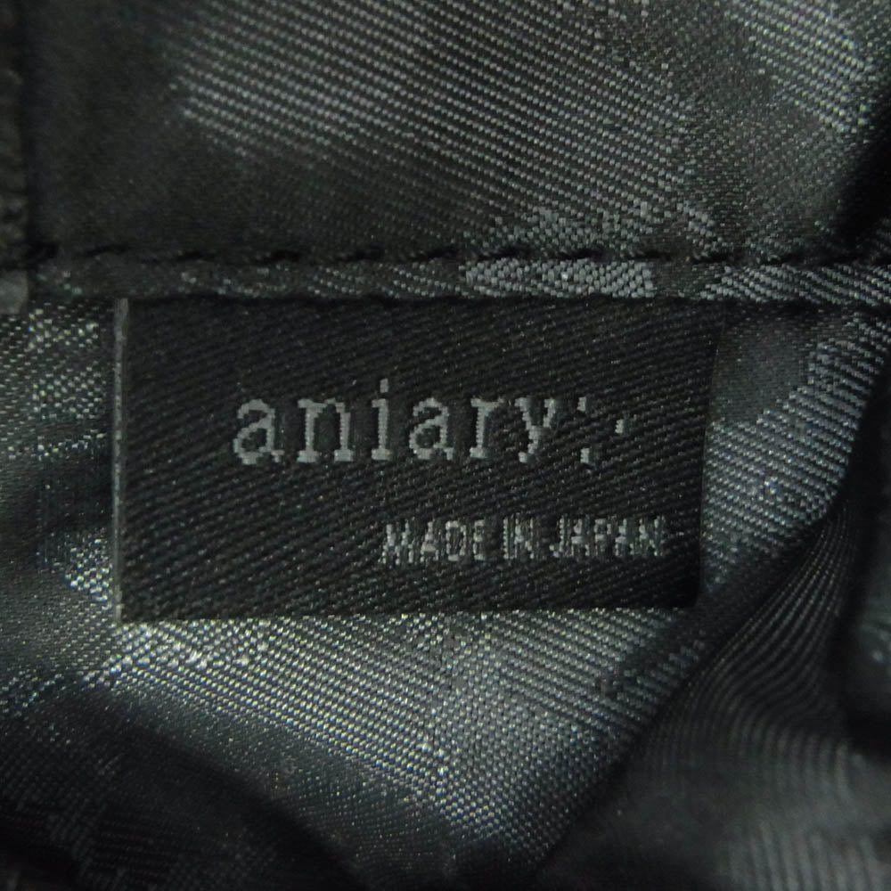 aniary アニアリ 07-052011 Shrink leather シュリンクレザー トートバッグ ブラック系【新古品】【未使用】【中古】