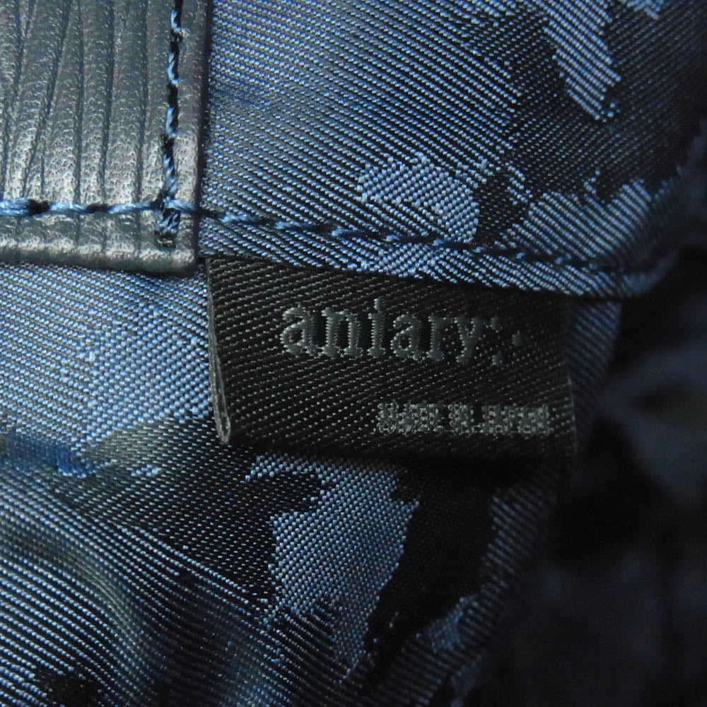 aniary アニアリ 16-01000 Wave Leather ウェーブレザー ブリーフケース ビジネスバッグ ダークブルー系【新古品】【未使用】【中古】