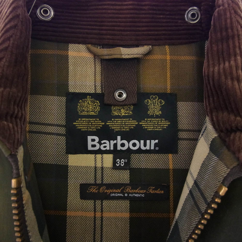 Barbour バブアー MWX1041SG51 SOLWAY ZIP ソルウェイジップ オイルド ジャケット カーキ系 38【中古】