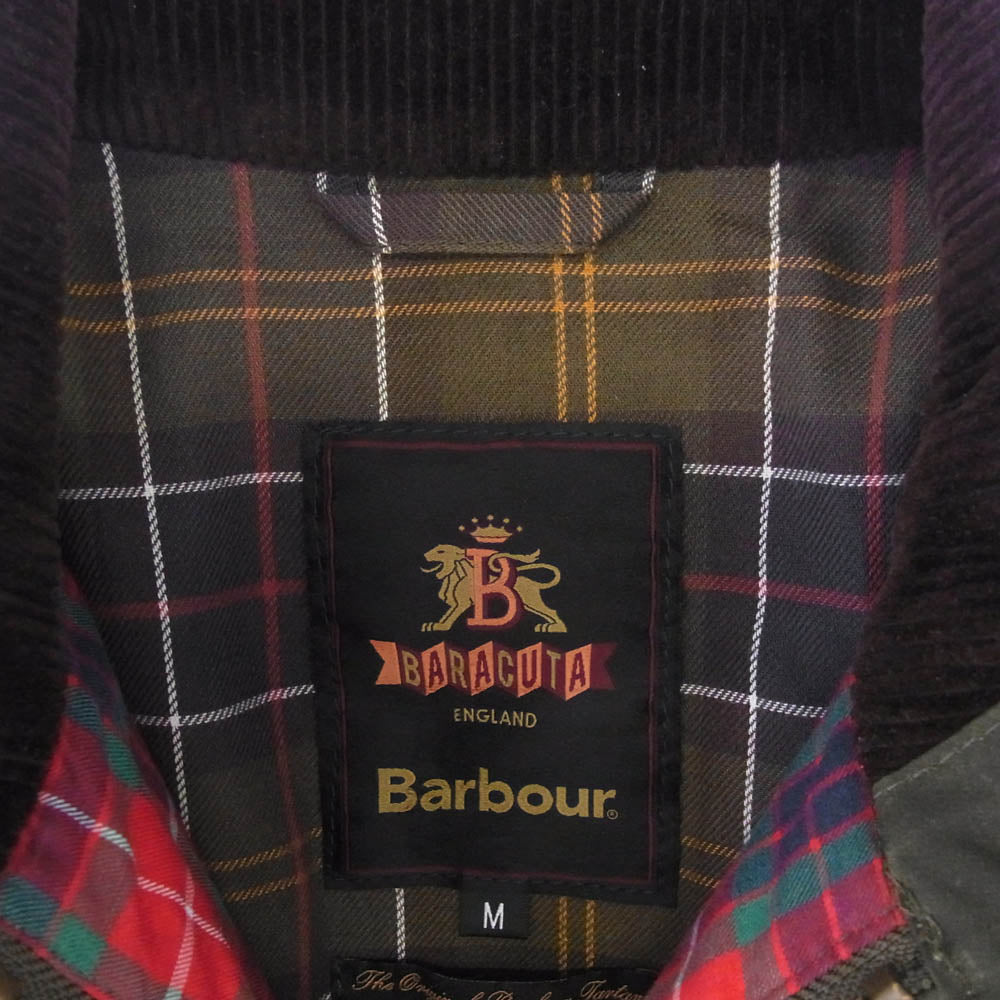 Barbour バブアー 24AW 242MWX2327 × Baracuta バラクータ WAX JACKET G9 ワックス オイルド ジャケット ブルゾン カーキ系 M【中古】