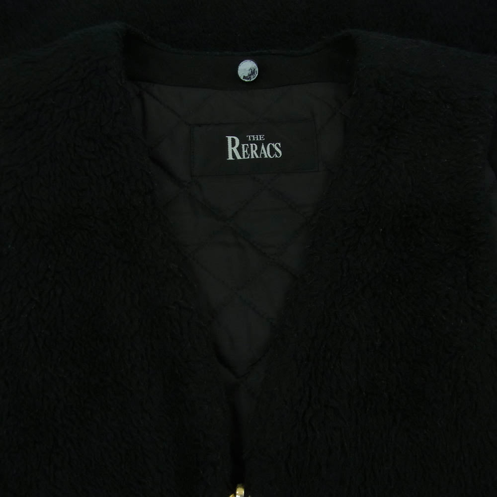 THE RERACS ザリラクス 16FW-RECT-131L 中綿 内キルティング ジップアップ ボア フリース ベスト ジレ ブラック系【中古】
