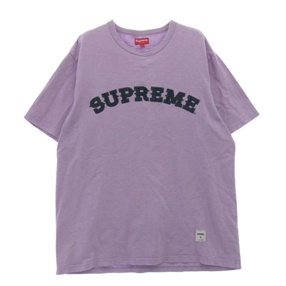 Supreme シュプリーム 20AW Plaid Applique S/S Top アップリケ エスエス トップ 半袖 Tシャツ パープル系 L【中古】