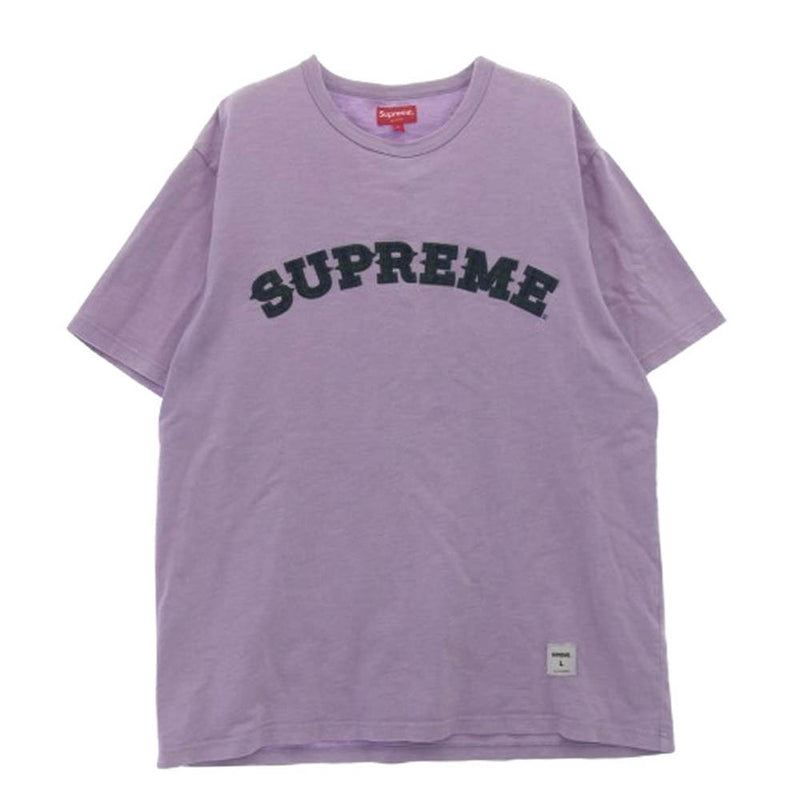 Supreme シュプリーム 20AW Plaid Applique S/S Top アップリケ エスエス トップ 半袖 Tシャツ パープル系 L【中古】