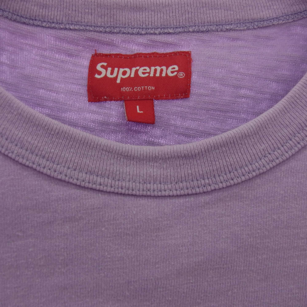 Supreme シュプリーム 20AW Plaid Applique S/S Top アップリケ エスエス トップ 半袖 Tシャツ パープル系 L【中古】