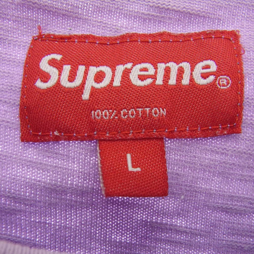 Supreme シュプリーム 20AW Plaid Applique S/S Top アップリケ エスエス トップ 半袖 Tシャツ パープル系 L【中古】