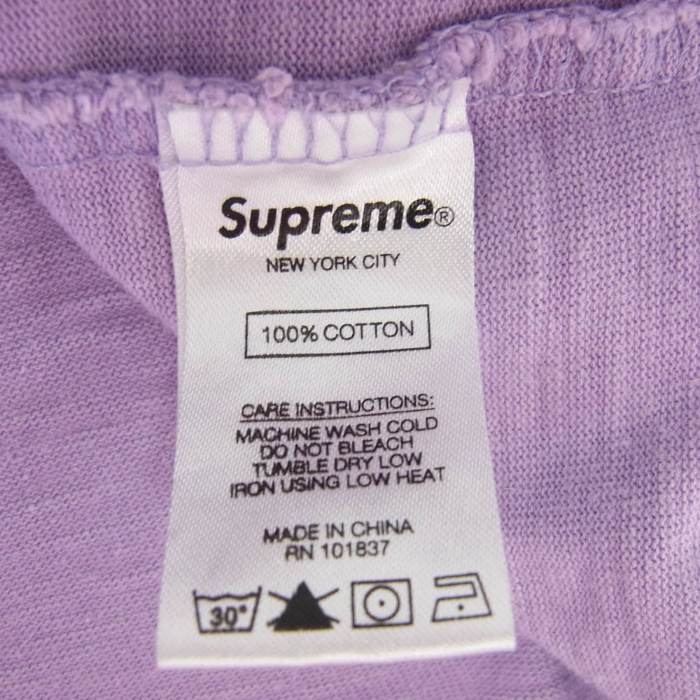 Supreme シュプリーム 20AW Plaid Applique S/S Top アップリケ エスエス トップ 半袖 Tシャツ パープル系 L【中古】