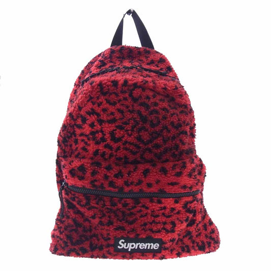 Supreme シュプリーム 17AW Leopard Fleece Backpack レオパード フリース バックパック リュック レッド系 レッド系【中古】