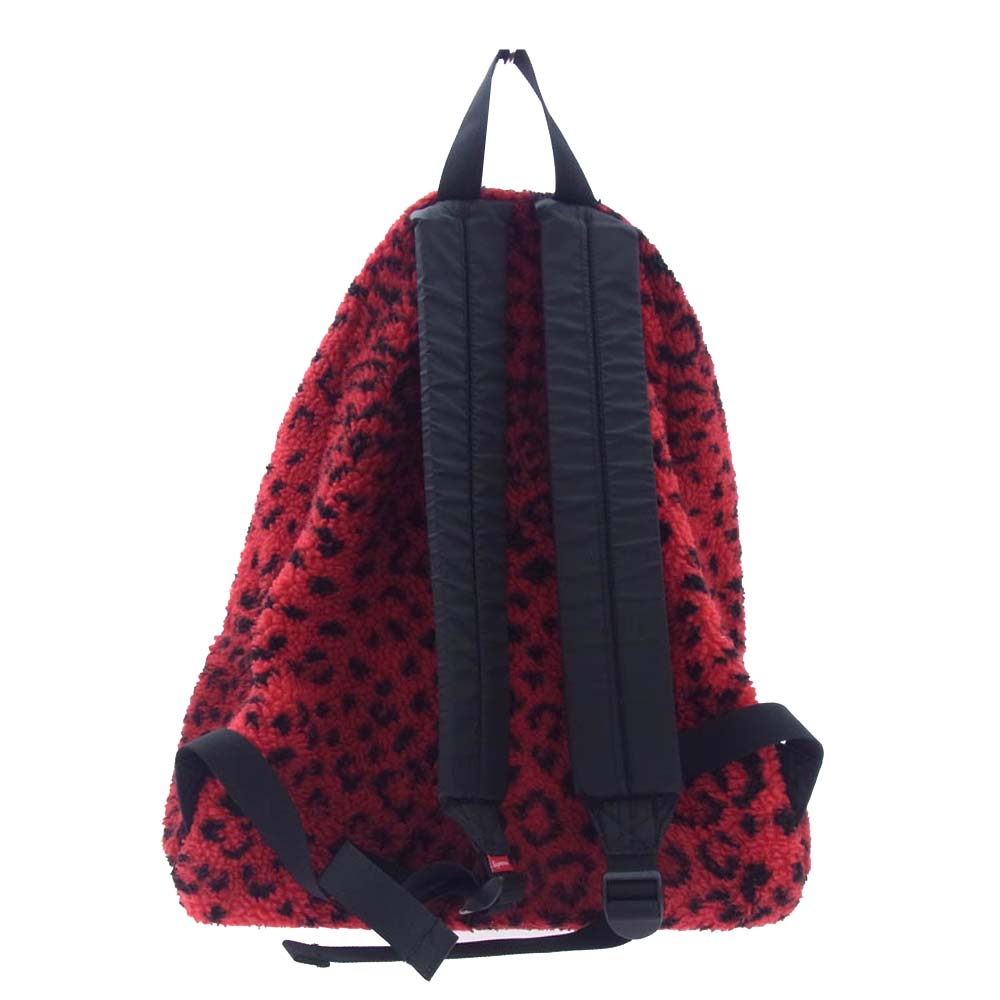 Supreme シュプリーム 17AW Leopard Fleece Backpack レオパード フリース バックパック リュック レッド系 レッド系【中古】