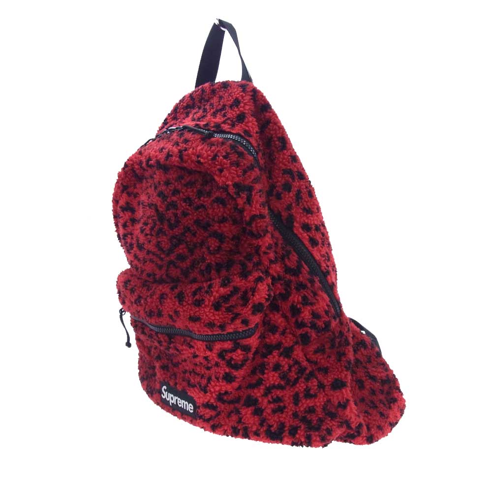 Supreme シュプリーム 17AW Leopard Fleece Backpack レオパード フリース バックパック リュック レッド系 レッド系【中古】