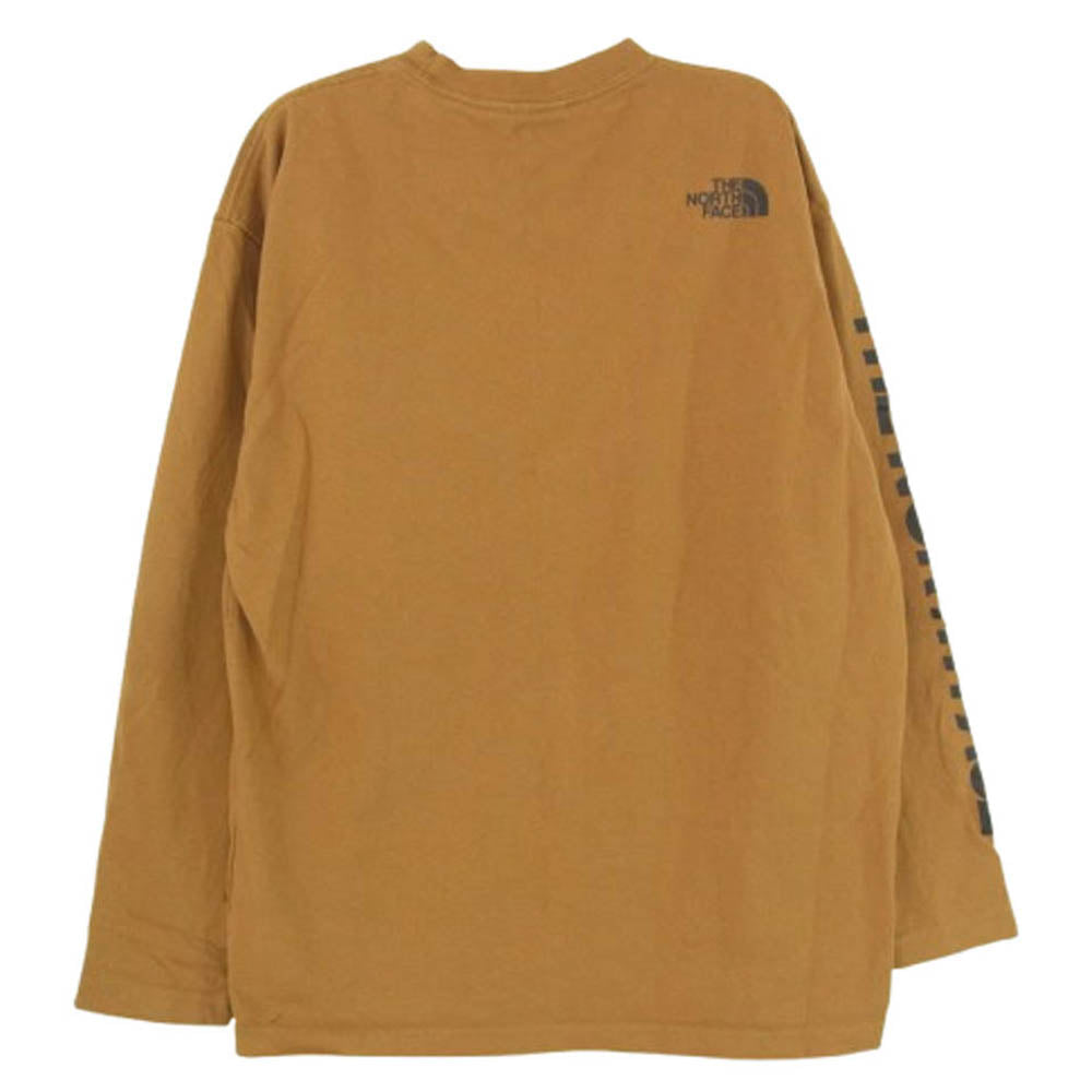 THE NORTH FACE ノースフェイス NT81931 L/S SQUARE Logo TEE アームロゴ プリント 長袖 カットソー ライトブラウン系 M【中古】