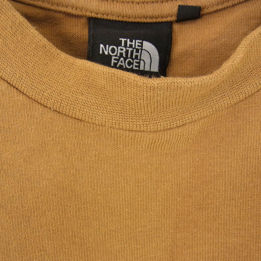THE NORTH FACE ノースフェイス NT81931 L/S SQUARE Logo TEE アームロゴ プリント 長袖 カットソー ライトブラウン系 M【中古】