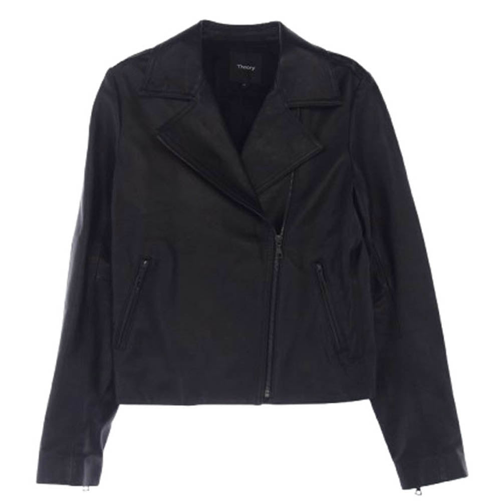 theory セオリー レザー ダブル ライダースジャケット ブラック系 M【中古】
