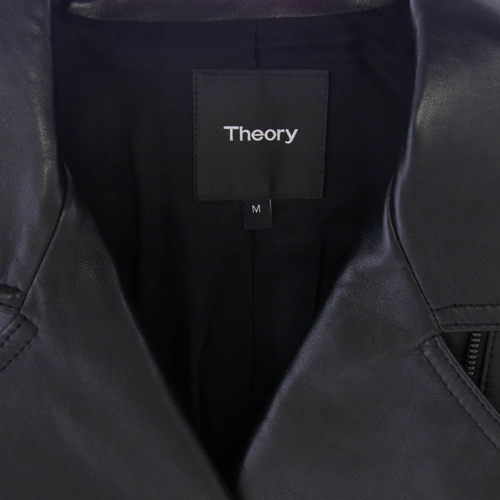 theory セオリー レザー ダブル ライダースジャケット ブラック系 M【中古】