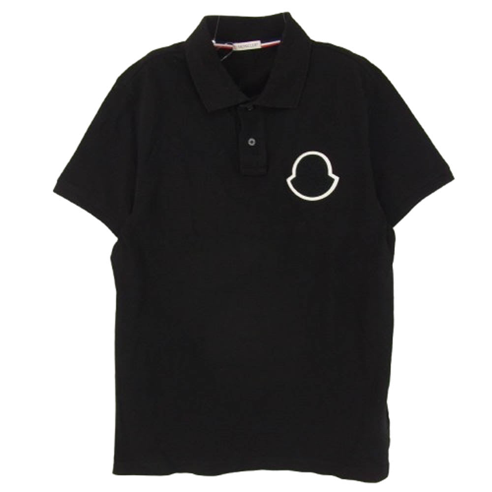 MONCLER モンクレール 19SS E10918322000 84556 モンクレールジャパンタグ MAGLIA POLO MANICA CORTA ワッペンデザイン コットン 半袖 ポロシャツ ブラック系 M【中古】