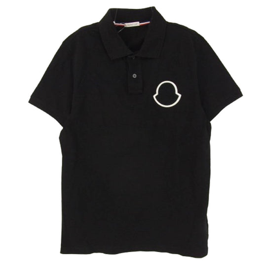 MONCLER モンクレール 19SS E10918322000 84556 モンクレールジャパンタグ MAGLIA POLO MANICA CORTA ワッペンデザイン コットン 半袖 ポロシャツ ブラック系 M【中古】