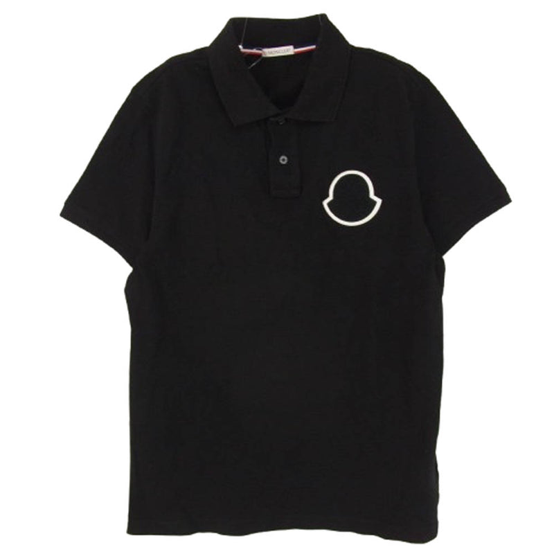 MONCLER モンクレール 19SS E10918322000 84556 モンクレールジャパンタグ MAGLIA POLO MANICA CORTA ワッペンデザイン コットン 半袖 ポロシャツ ブラック系 M【中古】