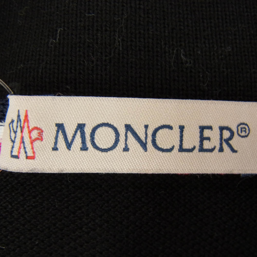 MONCLER モンクレール 19SS E10918322000 84556 モンクレールジャパンタグ MAGLIA POLO MANICA CORTA ワッペンデザイン コットン 半袖 ポロシャツ ブラック系 M【中古】