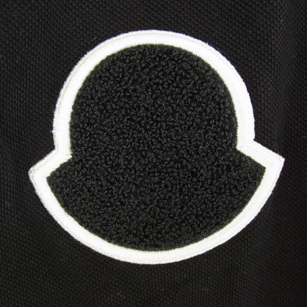 MONCLER モンクレール 19SS E10918322000 84556 モンクレールジャパンタグ MAGLIA POLO MANICA CORTA ワッペンデザイン コットン 半袖 ポロシャツ ブラック系 M【中古】