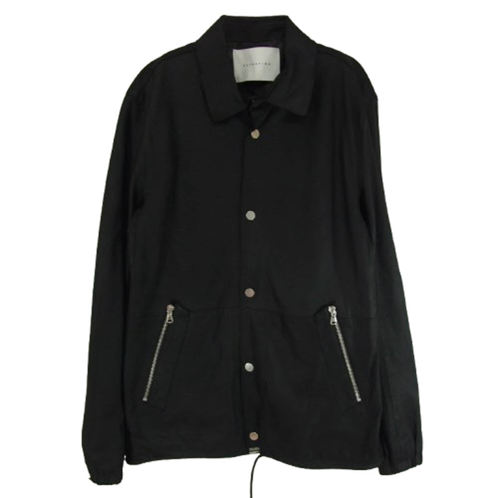 エストネーション 72-234-08-080041 goat leather jacket ゴートレザー スナップボタン ジャケット ブラック系 M【中古】