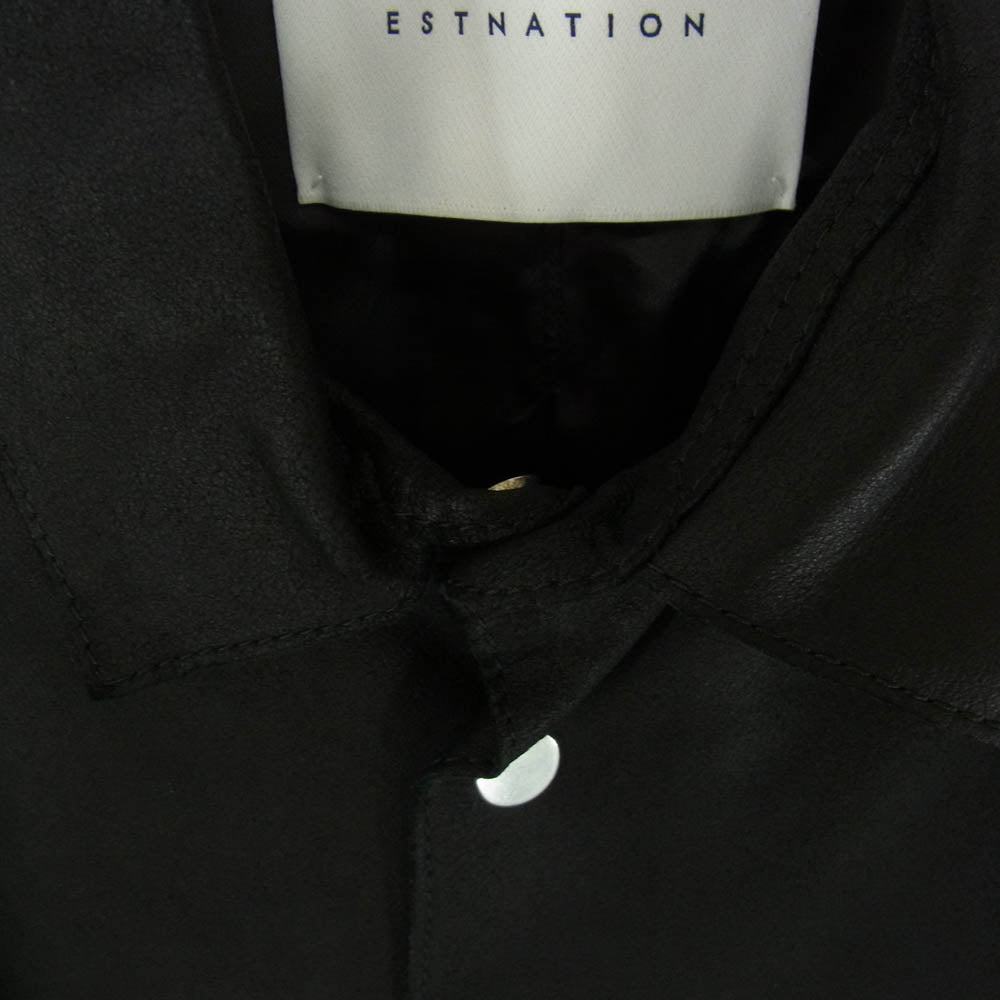 エストネーション 72-234-08-080041 goat leather jacket ゴートレザー スナップボタン ジャケット ブラック系 M【中古】