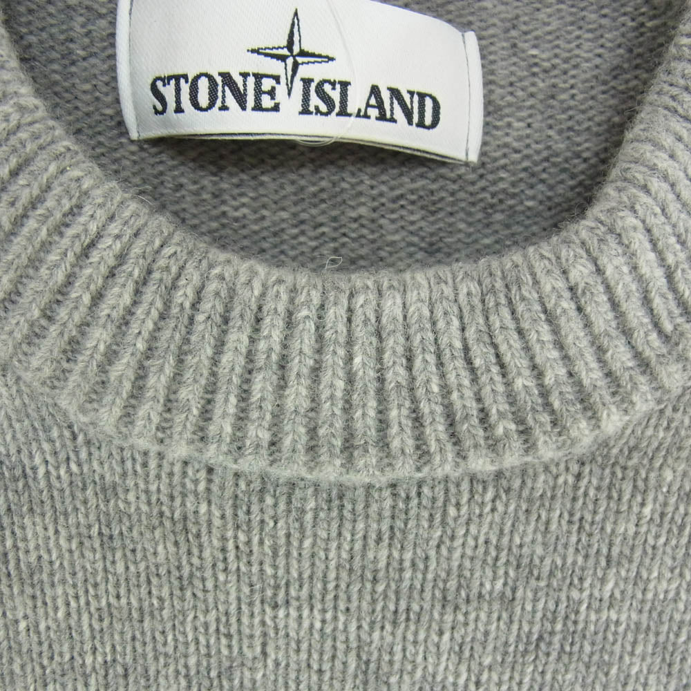 STONE ISLAND ストーンアイランド 19AW 7115552A3 ロゴワッペン クルーネックニット グレー系 M【中古】