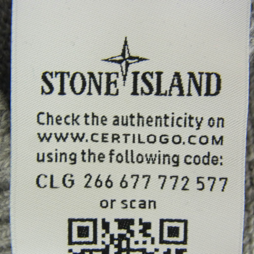 STONE ISLAND ストーンアイランド 19AW 7115552A3 ロゴワッペン クルーネックニット グレー系 M【中古】
