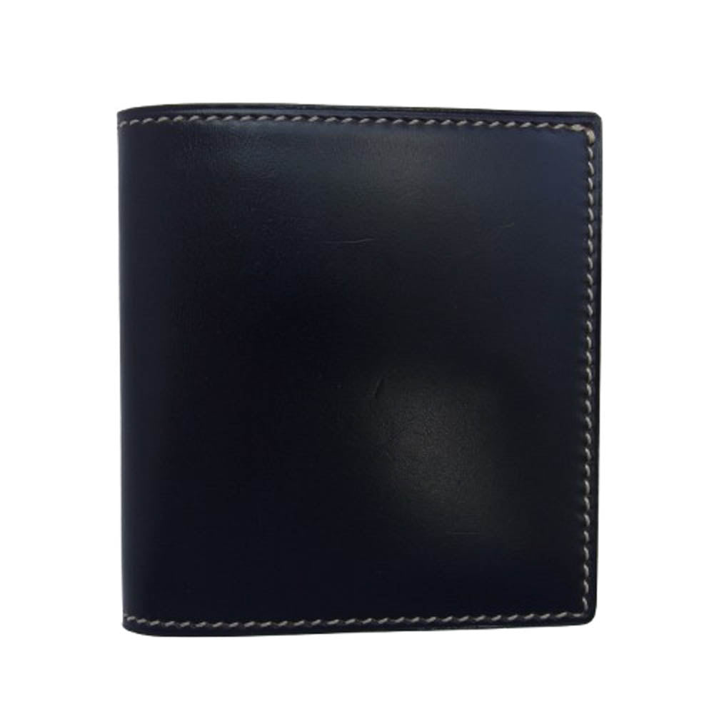 万双 マンソウ コードバン ミニ コンパクトウォレット 財布 ブラック系【中古】